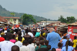 Community parade welcomes Project1808 to Kabala, Sierra Leone